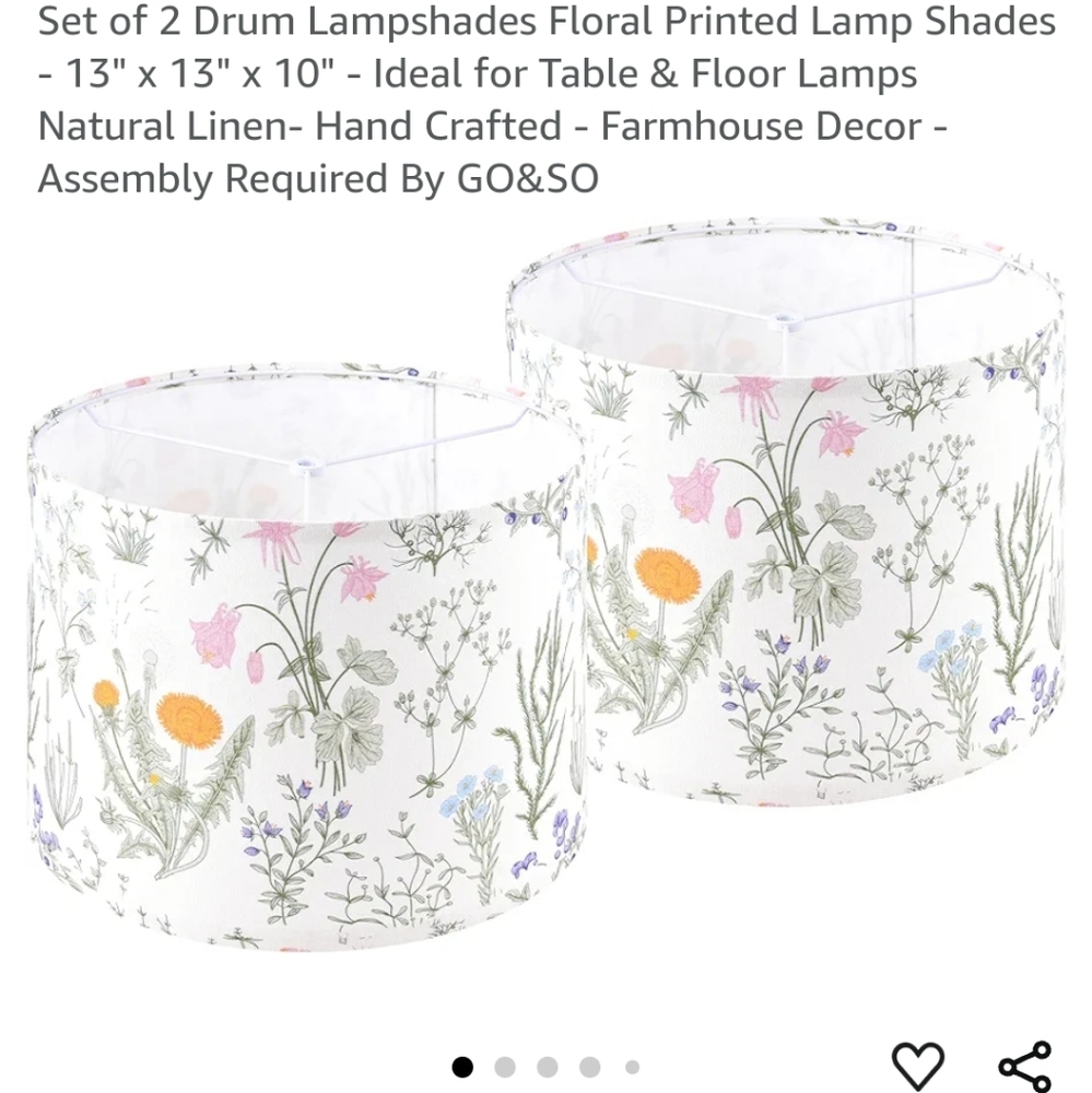 Farmhouse lamp shade drums new 13×13×10 new nature dandelion and flowers - Picture 7 of 7